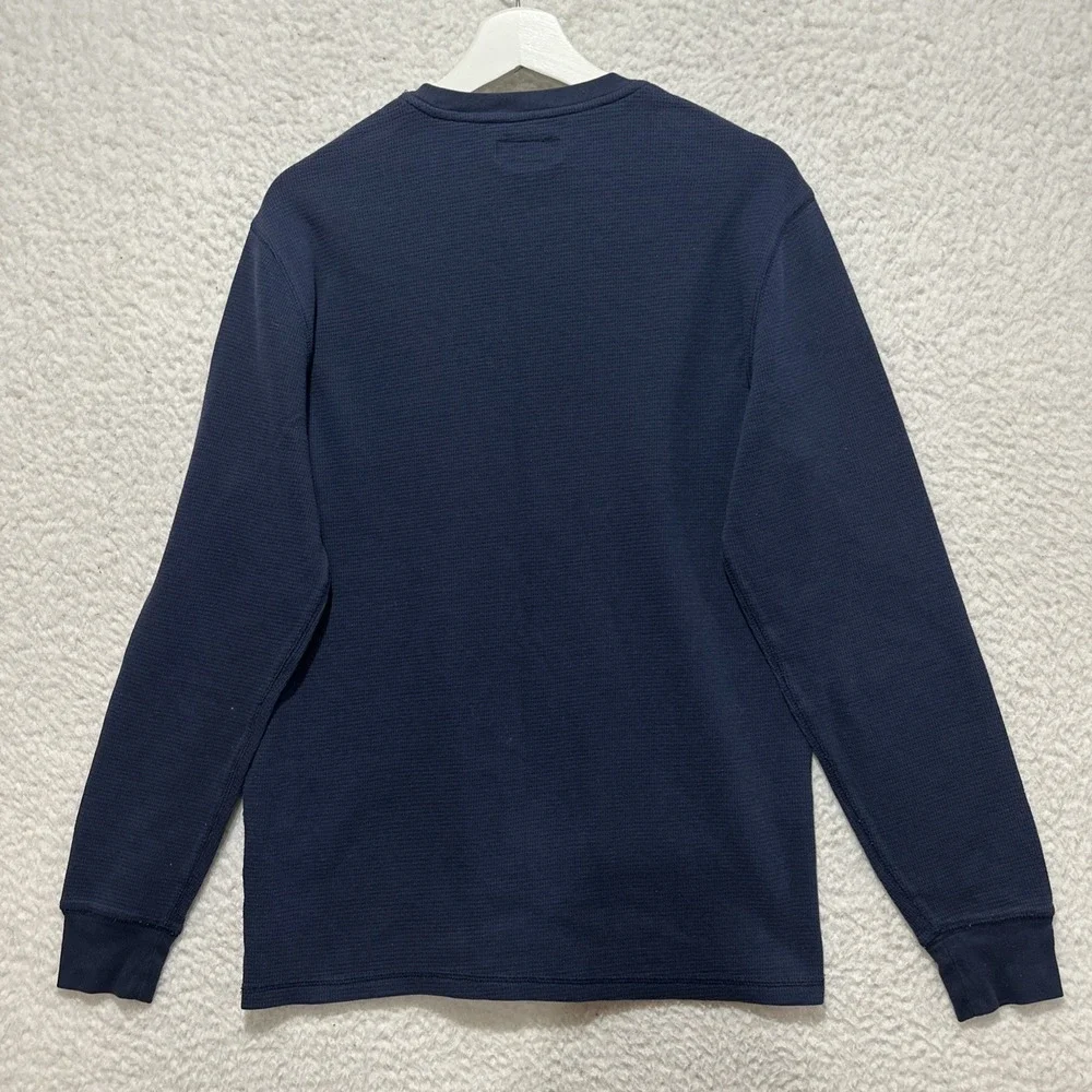 Polo Ralph Lauren Sleepwear Men's L Blue Waffle Knit LS‎ Crew Neck Lounge Tee